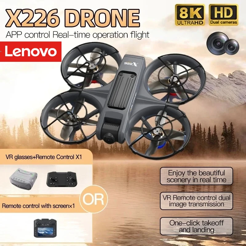 Drone Rc X226 - Drone Lenovo X226/X226VR 8K Professionale, Elicottero